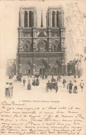 FRANCE - Paris - Notre Dame - Façade - Animé - Carte Postale Ancienne - Notre Dame De Paris