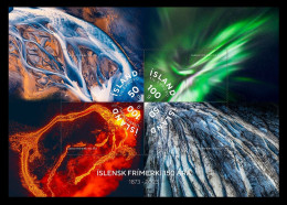 Iceland 2023 Mih. 1623/26 (Bl.70) 150 Years Of Icelandic Postage Stamps. Lagoon. Aurora. Volcano. Glacier MNH ** - Nuevos
