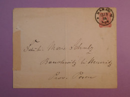 DC15  ALLEMAGNE    BELLE LETTRE  ENTIER 1884 PETIT BUREAU  HANAU A BAUCHWITZ  ++AFF. INTERESSANT+++ - Briefe