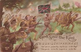 MILITARIA - God Save The King - Armée Britannique - Colorisés - Carte Postale Ancienne - Guerre 1914-18