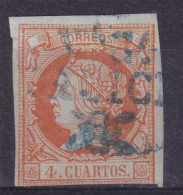 1860 ISABEL 4 CUARTOS. MARCA PREFILATÉLICA VILLAGARCÍA-GALICIA - Usados