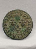 DOUBLE TOURNOIS 1612 A PARIS LOUIS XIII BUSTE ENFANTIN / FRANCE ROYALE - 1610-1643 Luigi XIII Il Giusto