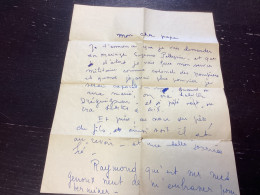 Lettre Manuscrite, Mon Cher Papa, Je T’annonce Que Je Vais Demander En Mariage, Je Vais Faire Mon Service Militaire - Manuscrits