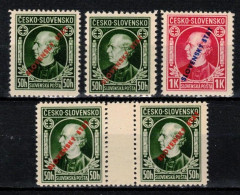 Slovaquie 1939 Mi 24-5 A+24B+ ZW (Yv 30-1 Ex), (MH)*  Trace De Charniere Propre - Unused Stamps