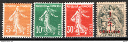 Francia 1921 Unif.157/60 */MVLH VF/F - 1906-38 Säerin, Untergrund Glatt