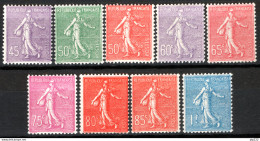 Francia 1924/26 Unif.197/205 **/MNH VF/F - 1903-60 Säerin, Untergrund Schraffiert