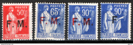 Francia 1933/39 Franchigia Unif.7/10 */MLH VF/F - Timbres De Franchise Militaire