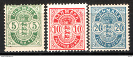 Danimarca 1895 Unif.35/37 **/MNH VF/F - Unused Stamps