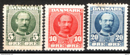 Danimarca 1907 Unif.55/57 */MLH VF/F - Ongebruikt