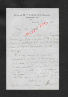 LETTRE DE 1897 F CHEVANCE HUISSIER À TONNERRE : - Manuscrits