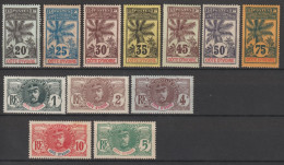 1906 - COTE D'IVOIRE - FAIDHERBE/PALMIER - YVERT N° 21/32 * MH CHARNIERE CORRECTE ! - COTE = 153 EUR. - Unused Stamps