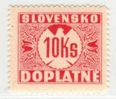 Slovaquie 1939 Mi P 11 (Yv TT 11), (MH)* Trace De Charniere Propre, Gomme Ligné Verticalement - Ungebraucht