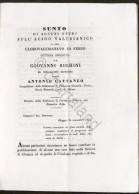 Righini - Sunto Di Studj Su Acido Valerianico E Clorovalerianato Di Ferro - 1844 - Altri & Non Classificati