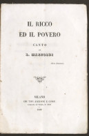 Il Ricco Ed Il Povero - Canto Di L. Mazzoldi - 1850 - Altri & Non Classificati