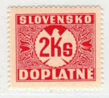 Slovaquie 1939 Mi P 9 (Yv TT 9), (MH)* Trace De Charniere Propre, Gomme Ligné Horizonalement - Ongebruikt