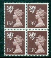 Great Britain Scotland 1980 Machin 13 1/2p Block Of 4 SG S34 MNH - Scotland