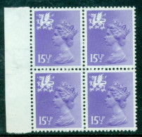 Great Britain Wales 1982 Machin 15 1/2 P Block Of 4 SG W42 MNH - Galles