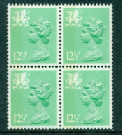 Great Britain Wales 1984 Machin 12 1/2 P Perf 15 X 14 Block Of 4 SG W37a MNH - Wales