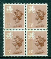 Great Britain Wales 1984 Machin 13p Block Of 4 SG W38 MNH - Gales