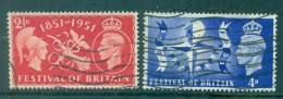 Great Britain 1951 Festival Of Britain Complete Series SG 513-514 Postmarked - Used Stamps