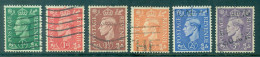 Great Britain 1941-1942 King George VI Definitives (Complete Set Of 6 Values) SG 485-490 New Colors Postmarked - Used Stamps