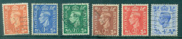 Great Britain 1950-1952 King George VI Definitives (Complete Set Of 6 Values) SG 503-508 Changed Colors Postmarked - Used Stamps