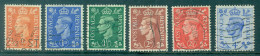 Great Britain 1950-1952 King George VI Definitives (Complete Set Of 6 Values) SG 503-508 Changed Colors Postmarked - Oblitérés