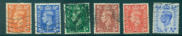 Great Britain 1941-1942 King George VI Definitives (Complete Set Of 6 Values) SG 485-490 New Colors Used - Used Stamps
