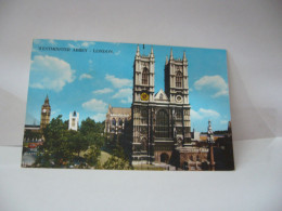 WESTMINSTER ABBEY ET LE BIG BEN LONDRES LONDON ROYAUME UNI ANGLETERRE CP FORMATCPA - Westminster Abbey