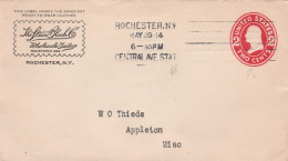 USA Ganzsachen Brief 2 Cent Mit Zudruck Rochester 28 May 1914 - 1901-20