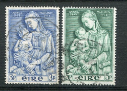 25690 Irlande N°122/3° Année Mariale, Vierge Et Enfant Par Lucas Della Robbia  1954 TB - Gebruikt