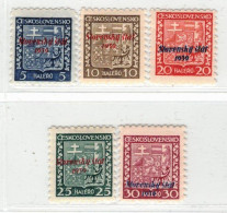 Slovaquie 1939 Mi  2-6 (Yv 1-5), (MH)* Trace De Charniere Propre, - Nuevos