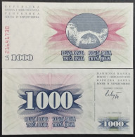 Bosnia & Erzegovina 1000 Dinara P.15 UNC 1992 (B/1-51 - Bosnie-Herzegovine