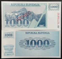 Specimen Slovenia 1000 Tolarjer 1992 UNC  (B/1-52 - Fiktive & Specimen