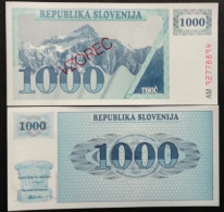 Specimen Slovenia 1000 Tolarjer 1992 UNC  (B/1-52 - Fiktive & Specimen