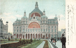 BELGIQUE - Anvers - Gare Centrale - Place De La Gare - Colorisé - Carte Postale Ancienne - Antwerpen