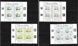 Argentina 1979 International Philatelic Exhibition Complete 4 Blocks MNH (Some Small Tonings) - Unused Stamps