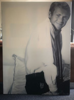 Peinture Huile Sur Toile Portrait De Steeve McQueen Par Claxton 1962 - Olii