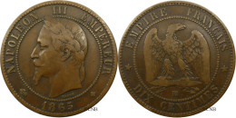 France - Second Empire - 10 Centimes Napoléon III, Tête Laurée 1865 BB - TB+/VF35  - Fra4926 - 10 Centimes