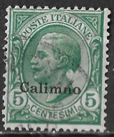 DODECANESE 1912 Italian Stmps With Black Overprint CALIMNO 5 C Green Vl. 2 - Dodekanesos