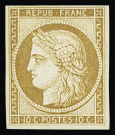 * N°1f 10c Bistre Clair, Réimpression De 1862, Neuf *, TB - 1849-1850 Ceres