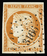 Obl N°5 40c Orange, Obl. Petits Chiffres 3166 (Saint-Lô, Manche), Belle Nuance, TTB. Signé Calves - 1849-1850 Ceres