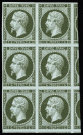 Bloc De 4,** N°11 1c Olive, Bloc De 6 Avec Voisins Sur Deux Côtés, Neuf **, TTB (cote *) - 1853-1860 Napoleon III