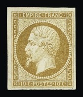 * N°13Ba 10c Bistre-brun, Neuf  *, TB. Signé Calves - 1853-1860 Napoleon III