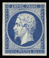 * N°14A 20c Bleu, 1/2 Charnière Propre, Très Frais, SUP - 1853-1860 Napoléon III