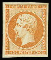 * N°16 40c Orange, Très Belle Nuance, Neuf *, Très Frais, TTB. Signé A.Brun - 1853-1860 Napoleon III