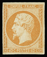 Obl N°16 40c. Orange, Belles Marges Régulières, Neuf Sans Gomme, TB. Signé Calves - 1853-1860 Napoléon III.