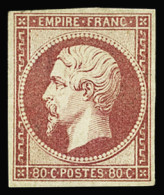 Obl N°17B 80c Rose, Bien Margé, Regommé, TB, R. Signé Calves (cote Neuf Sans Gomme) - 1853-1860 Napoléon III