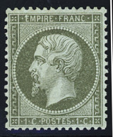 Obl N°19 1c Vert-olive, Piquage à Cheval, Gno, TB - 1862 Napoleon III