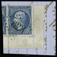 Obl N°22 20 C. Bleu, Obl. GC 623 (Briare, Loiret), Superbe Cdf Sur Petit Fragment,  TTB - 1862 Napoleon III